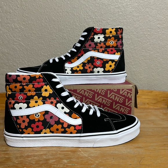 Vans Sk8 hi Flower black multiple color men’s size 13